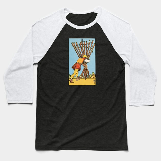 Ten of wands tarot card Baseball T-Shirt by Nate's World of Tees